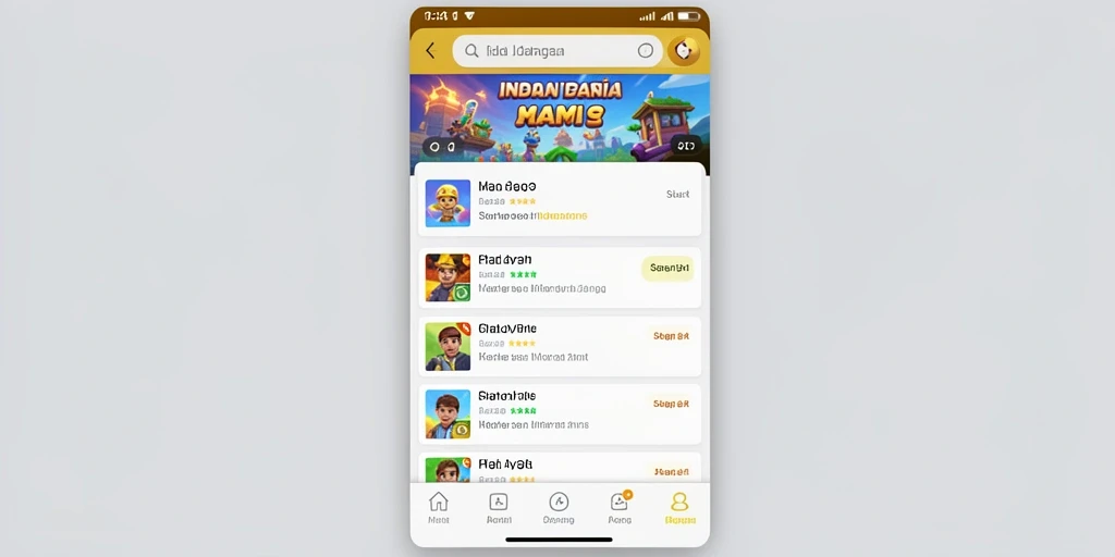 Tampilan awal yang mengesankan dan user-friendly.
